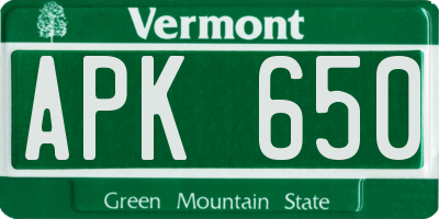 VT license plate APK650