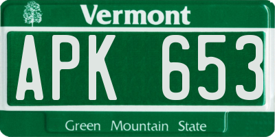 VT license plate APK653