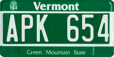 VT license plate APK654