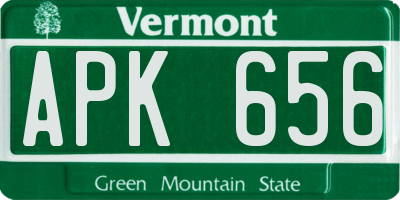 VT license plate APK656