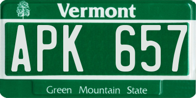 VT license plate APK657