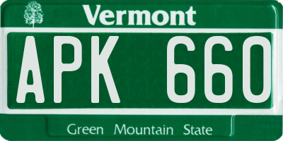 VT license plate APK660