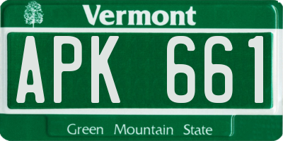 VT license plate APK661