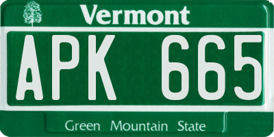 VT license plate APK665