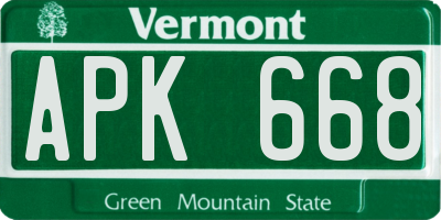 VT license plate APK668