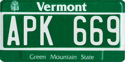 VT license plate APK669