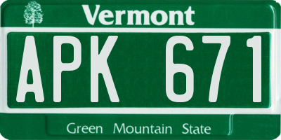 VT license plate APK671
