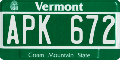 VT license plate APK672