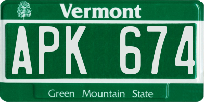 VT license plate APK674