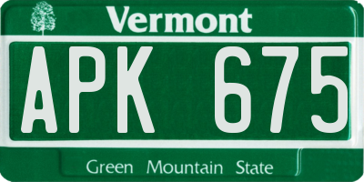 VT license plate APK675