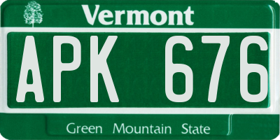 VT license plate APK676