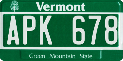 VT license plate APK678