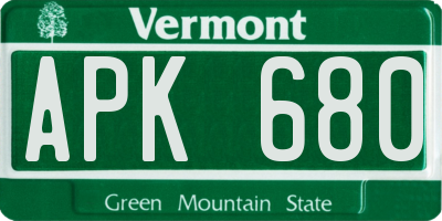VT license plate APK680