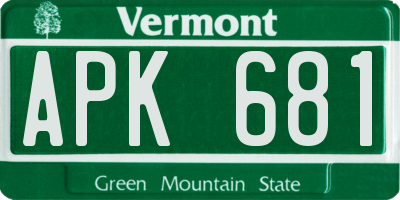 VT license plate APK681