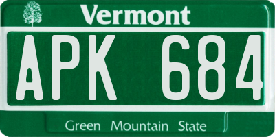 VT license plate APK684