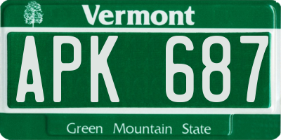VT license plate APK687