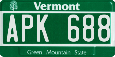 VT license plate APK688