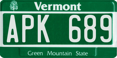 VT license plate APK689