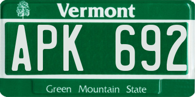 VT license plate APK692