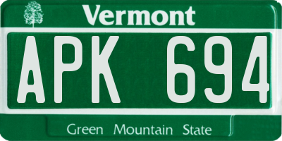 VT license plate APK694
