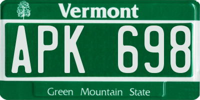 VT license plate APK698
