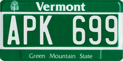 VT license plate APK699