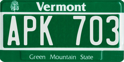 VT license plate APK703