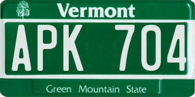 VT license plate APK704