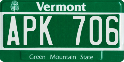 VT license plate APK706