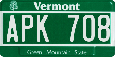 VT license plate APK708