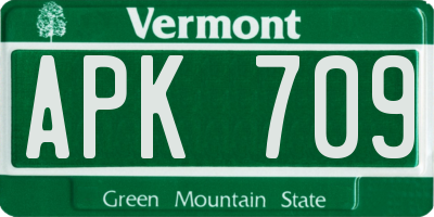 VT license plate APK709
