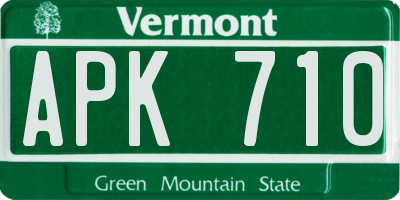 VT license plate APK710