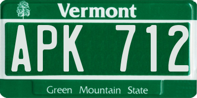 VT license plate APK712