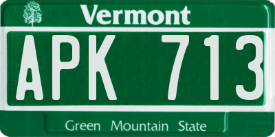 VT license plate APK713