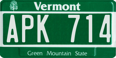 VT license plate APK714