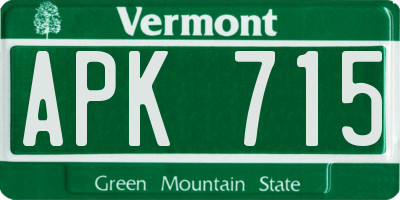 VT license plate APK715