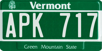 VT license plate APK717