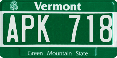VT license plate APK718