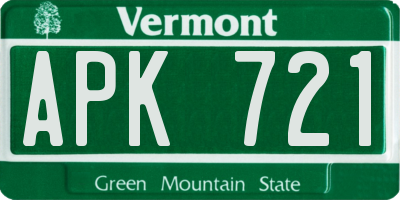 VT license plate APK721