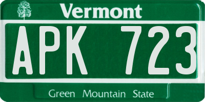 VT license plate APK723