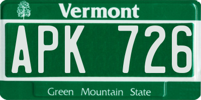 VT license plate APK726