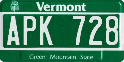 VT license plate APK728