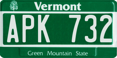 VT license plate APK732