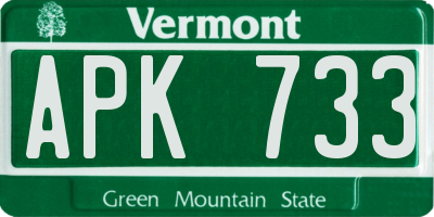 VT license plate APK733