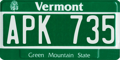 VT license plate APK735