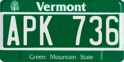 VT license plate APK736