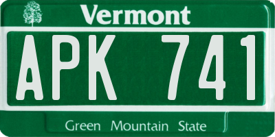 VT license plate APK741