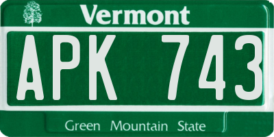 VT license plate APK743