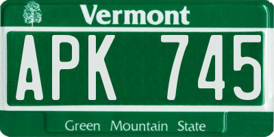 VT license plate APK745