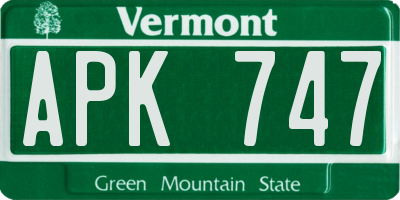 VT license plate APK747